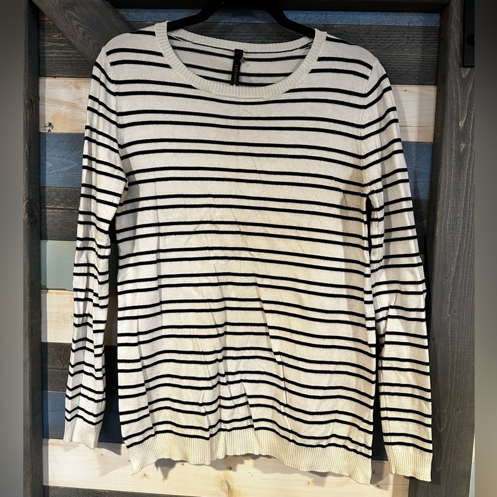 Renee C. Classic Striped Crew Neck Sweater